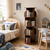 4-Tier Wooden Rotating Bookcase Round Spinning Corner Storage Display Shelf Walnut 127cm XL 46cm Wide