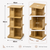 3-Tier Wooden Rotating Bookcase Square Spinning Corner Storage Display Shelf Natural Oak 96cm XL 46cm Wide