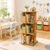 3-Tier Wooden Rotating Bookcase Square Spinning Corner Storage Display Shelf Natural Oak 96cm XL 46cm Wide