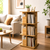 3-Tier Wooden Rotating Bookcase Square Spinning Corner Storage Display Shelf Natural Oak 96cm XL 46cm Wide