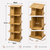 4-Tier Wooden Rotating Bookcase Square Spinning Corner Storage Display Shelf Natural Oak 127cm XL 46cm Wide