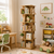 5-Tier Wooden Rotating Bookcase Square Spinning Corner Storage Display Shelf Natural Oak 158cm XL 46cm Wide