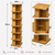 6-Tier Wooden Rotating Bookcase Square Spinning Corner Storage Display Shelf Natural Oak 181cm XL 46cm Wide