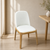 Set of 2 Modern Upholstered Dining Chairs Natural Colour White PU Leather Padded High Back Armless Kitchen Seating