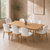 Set of 2 Modern Upholstered Dining Chairs Natural Colour White PU Leather Padded High Back Armless Kitchen Seating