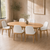 Set of 2 Modern Upholstered Dining Chairs Natural Colour White PU Leather Padded High Back Armless Kitchen Seating