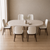 Set of 2 Modern Upholstered Dining Chairs Walnut Colour Timber White PU Leather Padded High Back Armless Kitchen Seating