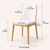 Set of 4 Modern Upholstered Dining Chairs Natural Colour Timber White PU Leather Padded High Back Armless Kitchen Seating