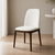 Set of 4 Modern Upholstered Dining Chairs Walnut Colour Timber White PU Leather Padded High Back Armless Kitchen Seating