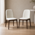 Set of 4 Modern Upholstered Dining Chairs Walnut Colour Timber White PU Leather Padded High Back Armless Kitchen Seating