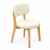 Cream Upholstered Dining Chairs with Wooden Legs – Set of 2, 4 or 6