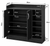 80cm Black 2-Door Shoe Cabinet with Open Shelves