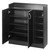 80cm Black 2-Door Shoe Cabinet with Open Shelves