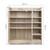 80cm Wood-Look 2-Door Shoe Cabinet with Open Shelves
