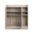 80cm Wood-Look 2-Door Shoe Cabinet with Open Shelves