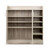 80cm Wood-Look 2-Door Shoe Cabinet with Open Shelves