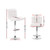 Set of 2 PU Leather Bar Stools - White