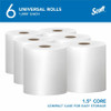 Kimberly-Clark Scott High Capacity Hard Roll Towels, White, 01005 (1000 ft/roll) (6 rolls/case)