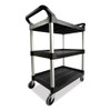 Rubbermaid Commercial RCP409100BLA Xtra Utility Cart, 3 Shelf, Cleaning Cart