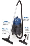 Powr Flite Wet Dry Vacuum 5 Gallon with Tool Kit - Polyethylene Body