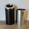 Black Powder-Coated Garbage Can
