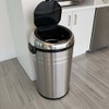 18 Gal Large Round Sensor Stainless Steel Trash Can