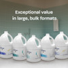 Bulk Dove Pro Conditioner 5L bottles shown with value messaging for large formats