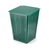 Green aluminum Namco Doggy Do 5.2 gal outdoor pet waste basket with hinged odor-lock lid