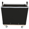 black commercial laundry cart with steel frame