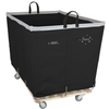 black commercial laundry cart steel frame