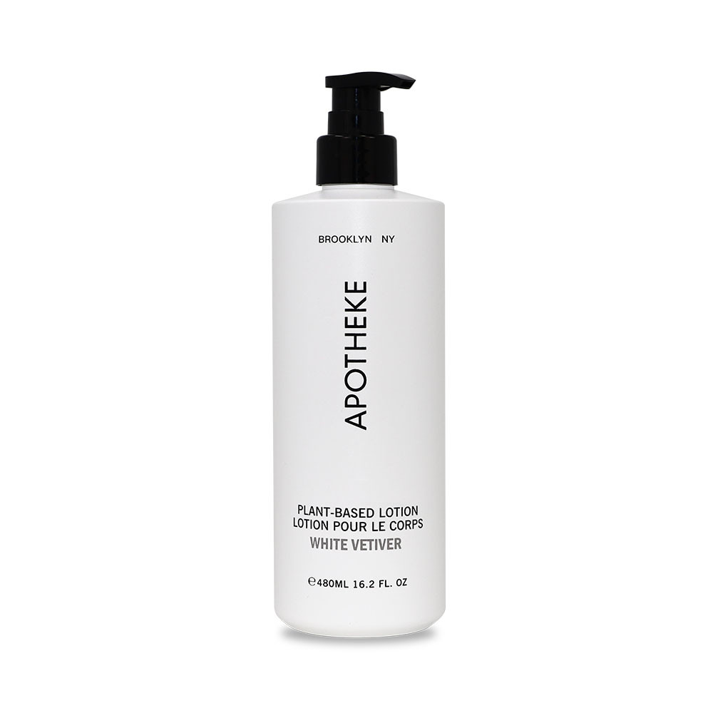 16.2 oz Refillable Body Lotion Bottle | Apotheke's White Vetiver