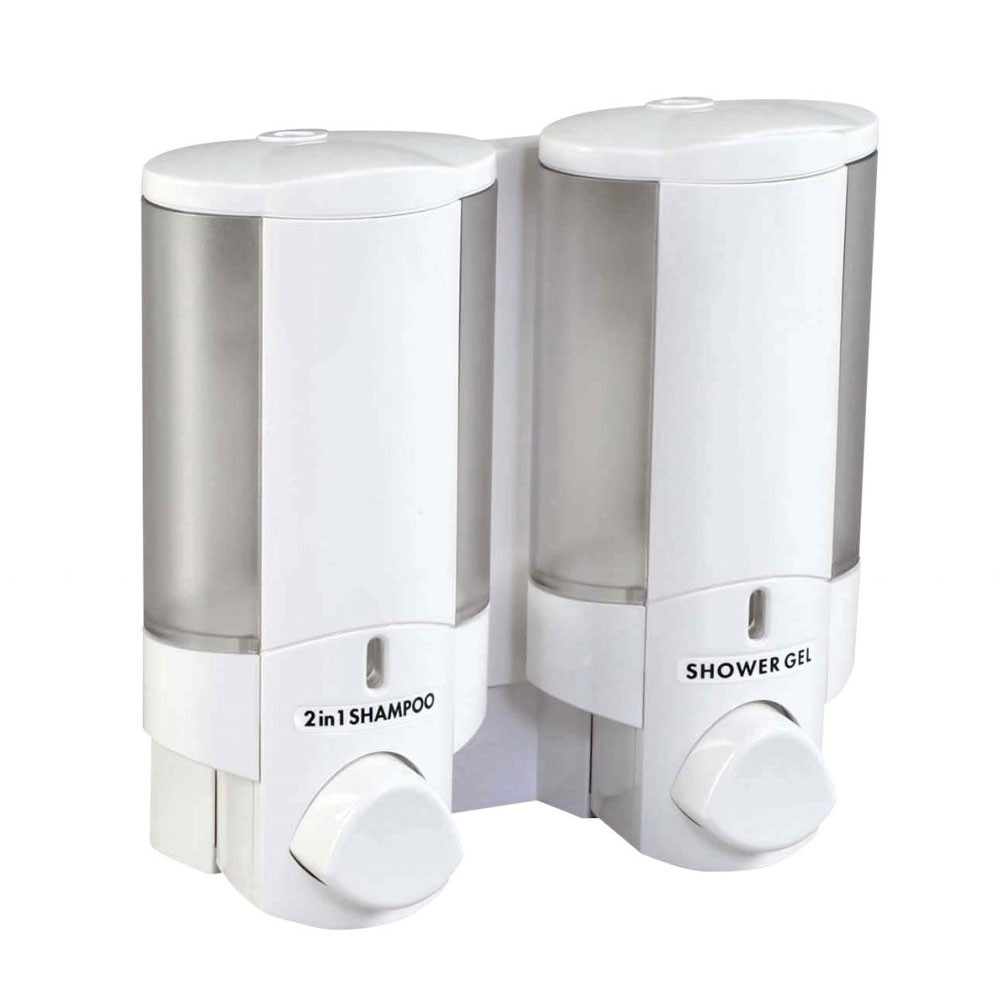 AVIVA Double Soap Dispenser, 2 Chamber, White