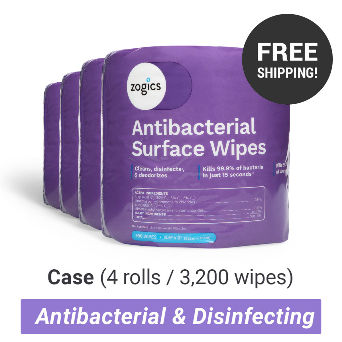 Antibacterial Gym Wipes | Gym Wipes Refill | Zogics