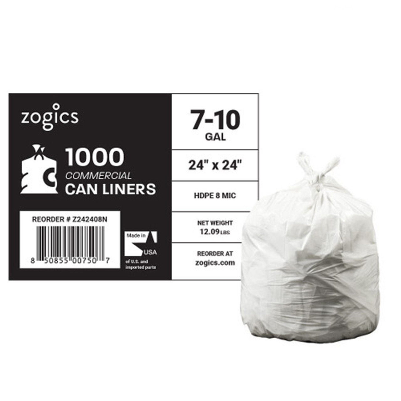 Clear 7-10 Gallon Trash Bags, Bulk Pack - Medium Size Garbage Bin Liners  for Off