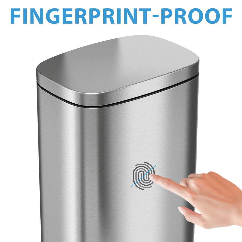 8-Gal Step Trash Can: Stainless Steel with Plastic Inner Bin