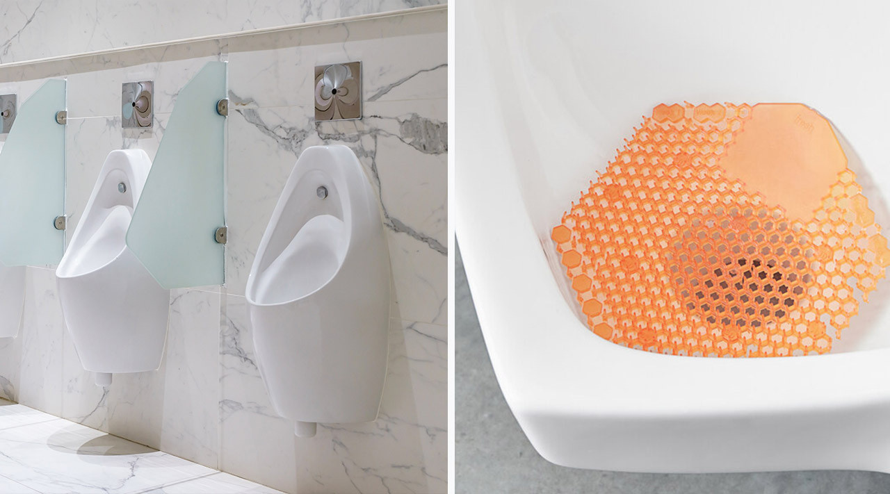 Urinal deodorizer screen Urinal deodorizer screen installed over a urinal drain
