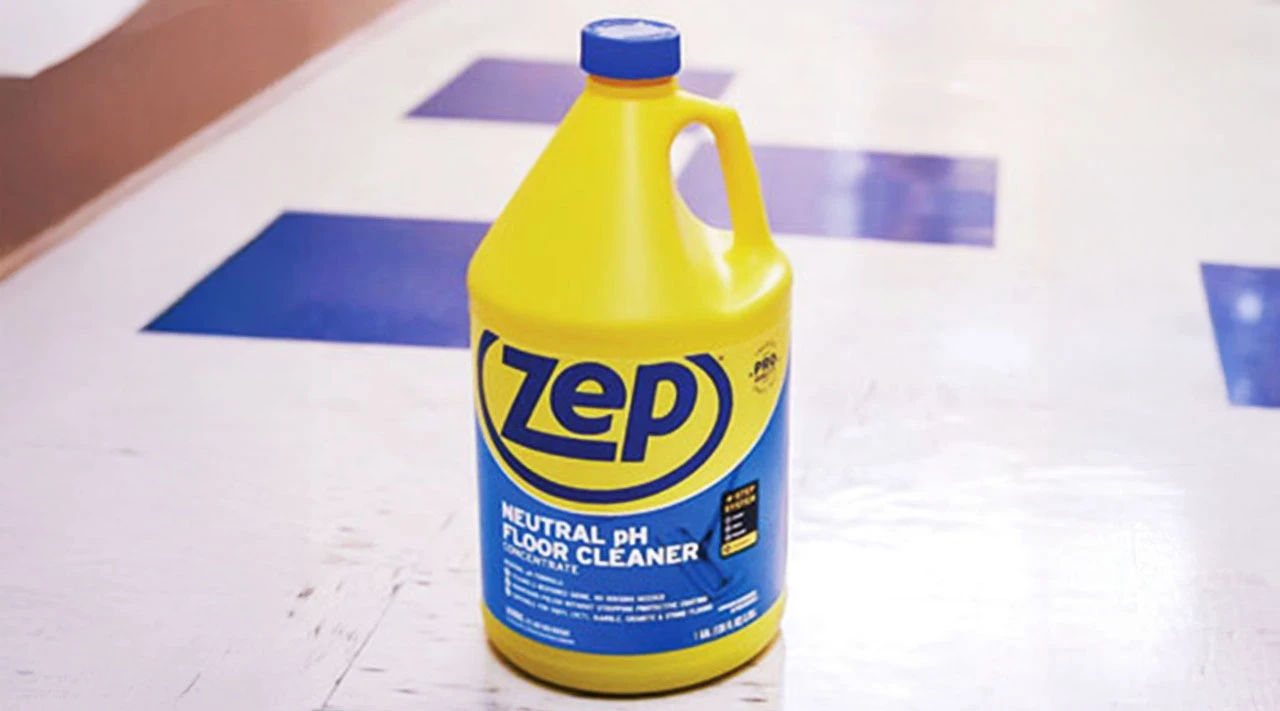 Types of commercial floor cleaners Commercial floor cleaner concentrates lined up for a facility cleaning program