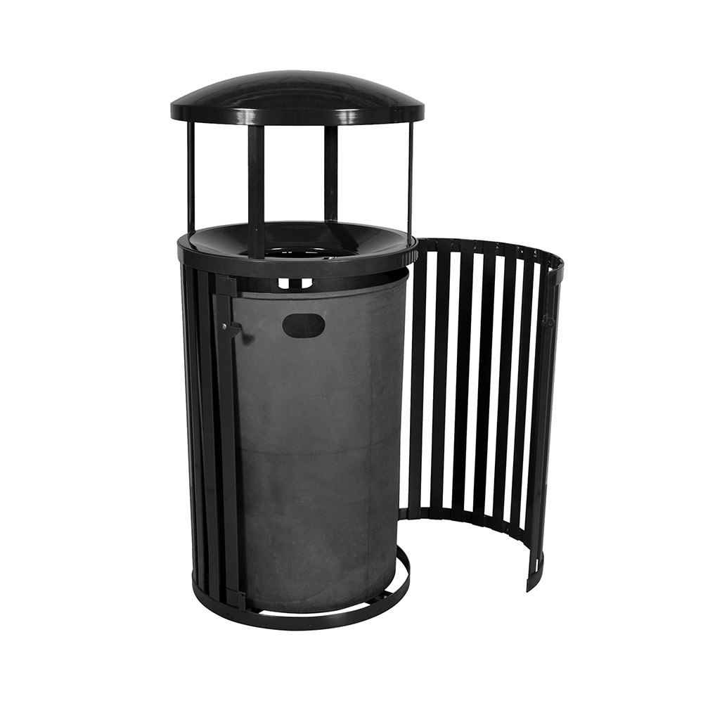 Streetscape Outdoor Trash Receptacle with Canopy | Zogics