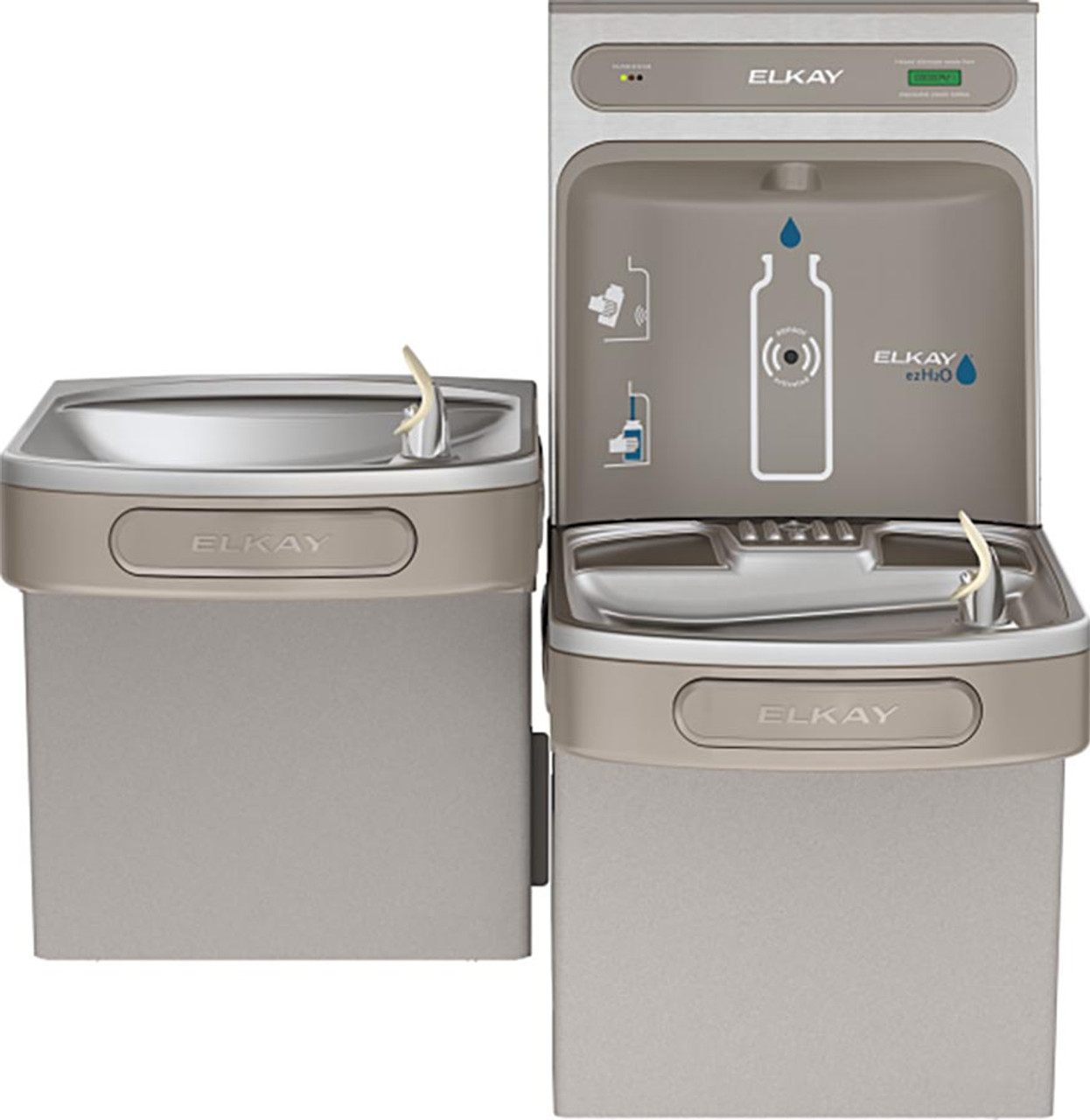 Elkay Ezh2o Bottle Filling Station With Single Ada Cooler Filtered 8 Gph Light Gray 220v