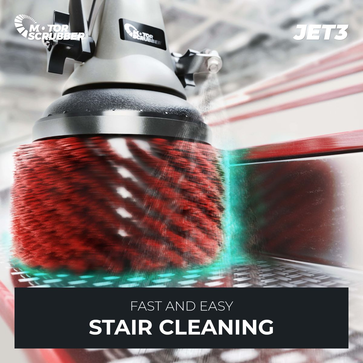 JET3 Floor Scrubber with Zogics Rubber Floor Cleaner Kit Zogics