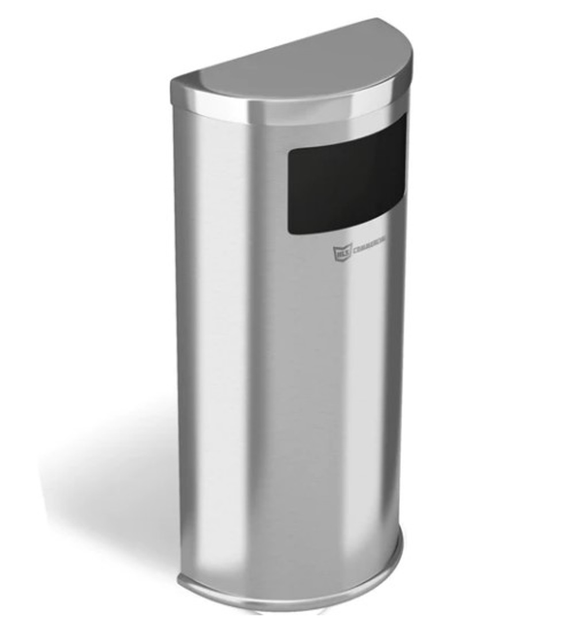 HLS Commercial 9-Gallon Half-Round Side-Entry Trash Can