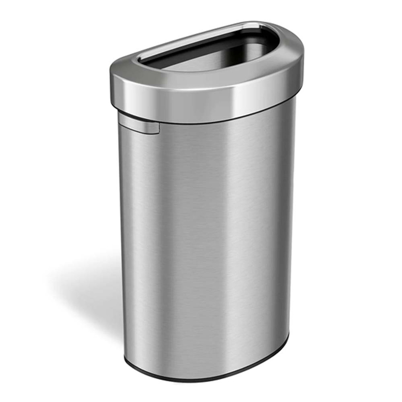 23 Gal Semi-Round Open Top Stainless Steel Trash Can