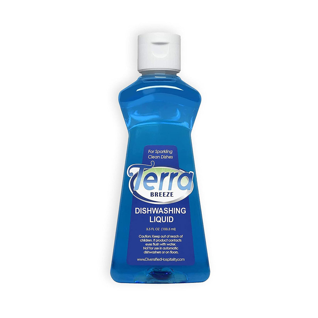 Terra Breeze Liquid Dish Detergent, 3.5 oz/100 ml Bottle Flip Cap (72 Case)