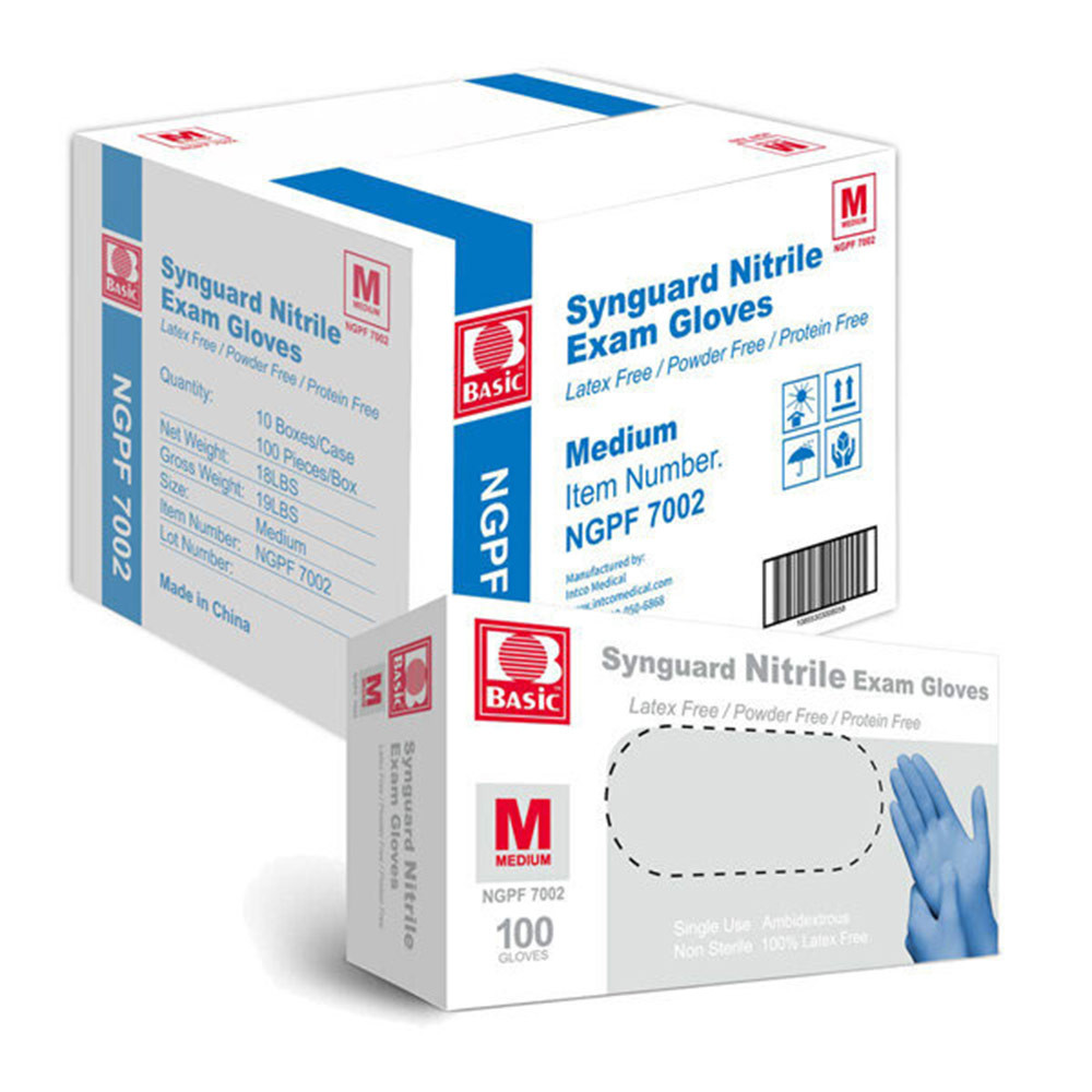 Blue Nitrile Gloves Medium Size, 1000/Case1