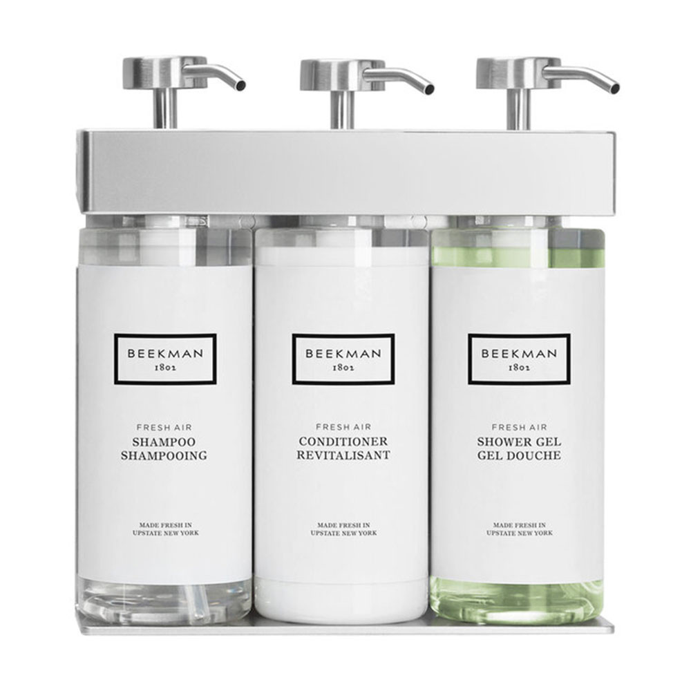 SILK SHOWER　ライン　クレンジング　セット Wall Mounted 3-Chamber Locking Shower Dispenser | Beekman 1802