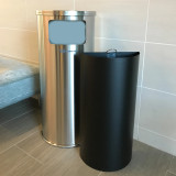 9 Gallon Stainless Steel Half-Round Side-Entry Trash Can