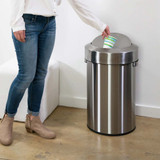 Swing Top Stainless Steel Trash Can