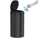 8 Gal Round Sensor Trash Can, Black