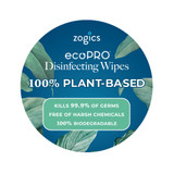 5" round ecoPRO Disinfecting Wipe signage sticker
