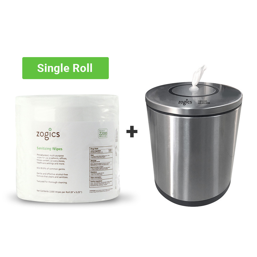 Antibacterial Wipes & Bucket Dispenser Keep Your Gym Safe Zogics